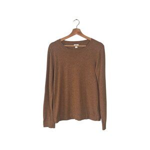 J Crew Factory Teddie Cotton Merino Wool Blend Brown Sweater Womens Sz. M